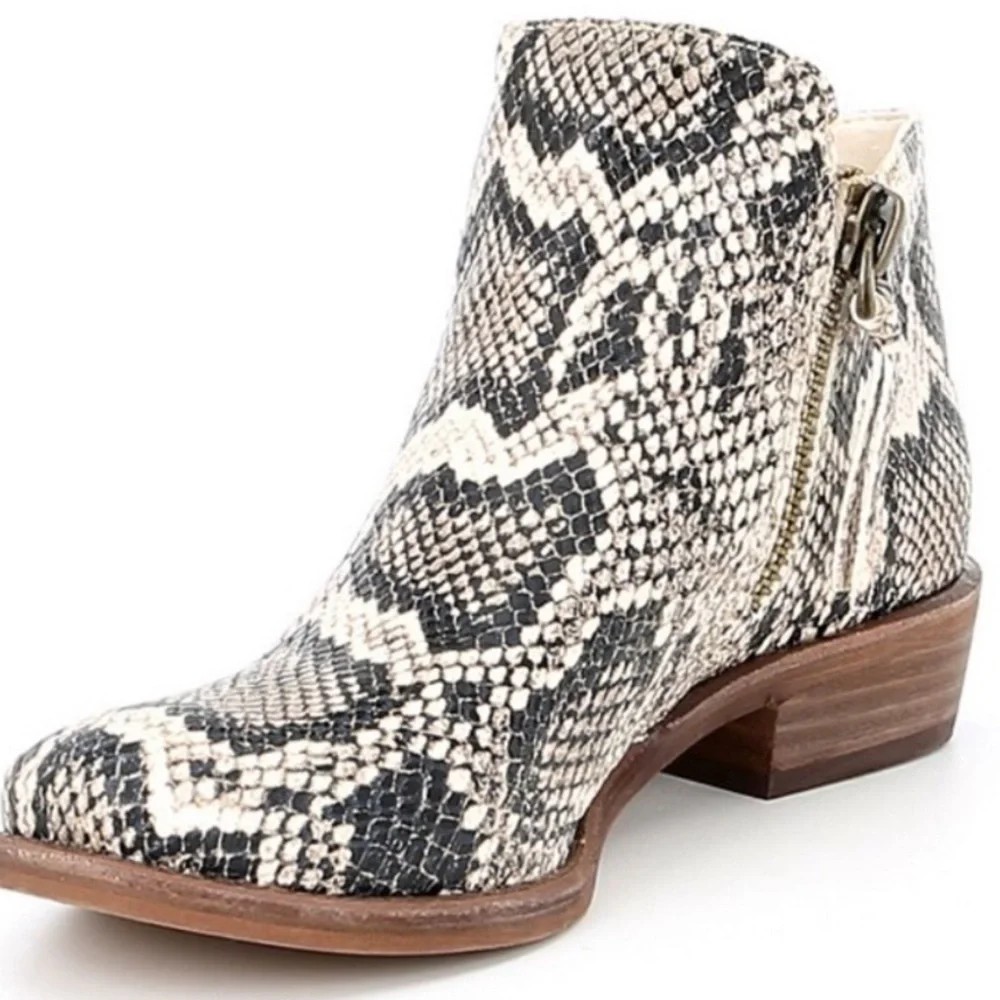 Snake Print Ankle Boots